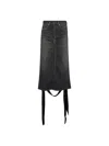 Balenciaga Women Denim Skirt With Laces Interwining