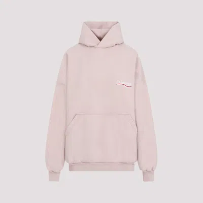 Balenciaga Large Fit Hoodie In Light Pink White