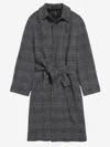 Balenciaga Dark Grey Wool Raglan Coat In Black
