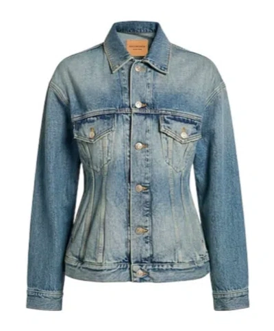 Balenciaga Darkwash Denim Jacket In Blue