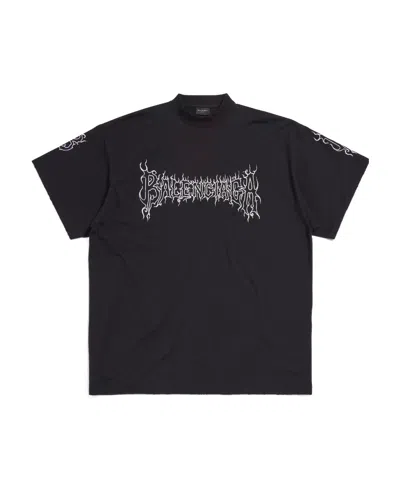Balenciaga Darkwave Cotton T-shirt In Black