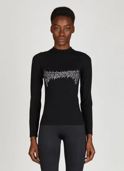 Balenciaga Darkwave Long-sleeve Top In Black