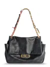 Balenciaga Women Darling Leather Shoulder Bag With Bb Logo On The Front In Black