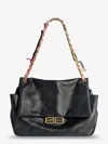 Balenciaga Women Darling Leather Shoulder Bag With Bb Logo On The Front In Black