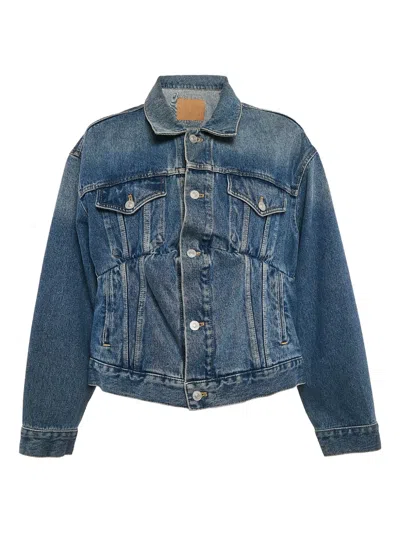 Pre-owned Balenciaga Darted-seams Denim Jacket In Blue