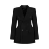 Balenciaga Hourglass Wool Blazer In Black