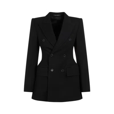 BALENCIAGA BALENCIAGA DB HOURGLASS BLACK WOOL JACKET
