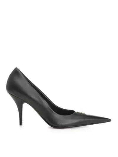 Balenciaga Avenue Bb Editor 90mm Leather Pumps In Black