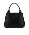 Balenciaga Women Black Leather Navy Cabas Xs Handbag In Black