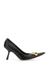 Balenciaga 90mm Flex Bb Leather Pumps In Black