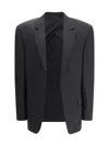Balenciaga Men Tailored Jacket In Twill And Jersey In Black