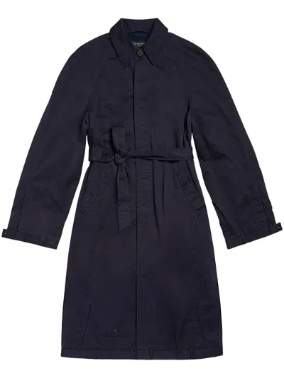 Balenciaga Deconstructed Cotton Long Coat In Black
