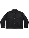 Balenciaga Deconstructed Denim Jacket In Black