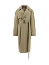 Balenciaga Trench Coat Belted Back Vent In Beige