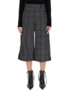 Balenciaga Tailored Check Pattern Wide Leg Shorts In Grey