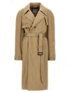 Balenciaga Deconstructed Coats And Trench Coats Beige In Beige