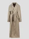 Balenciaga Deconstructed Trench Coat In Nude & Neutrals