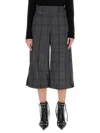 Balenciaga Tailored Check Pattern Wide Leg Shorts In Gray