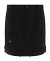 Balenciaga Deconstructed Wool Miniskirt In Black