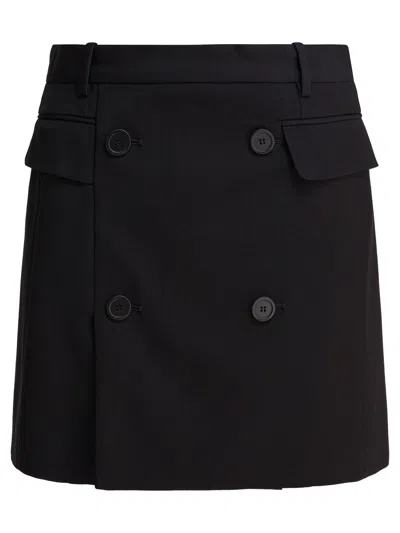 Balenciaga Decorative-buttons Mini Skirt In Black