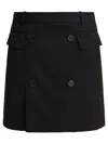 Balenciaga Women Viscose And Wool Twill Miniskirt In Black