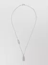 Balenciaga Delicate Chain Link Pendant Necklace In Silver
