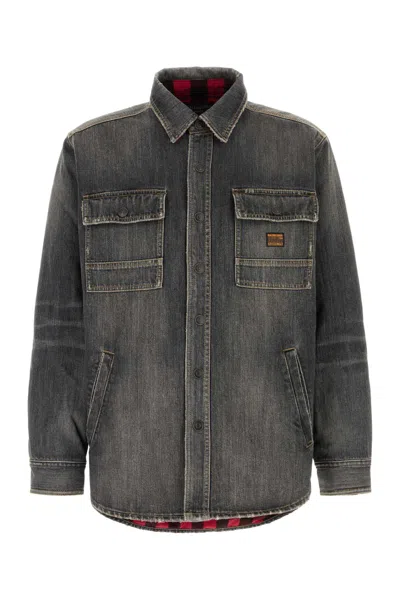 Balenciaga Demin Jacket In Black