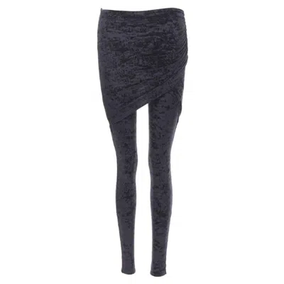 Pre-owned Balenciaga Demna 2019 Black Crushed Velvet Draped Front Legging Fr34 Xs