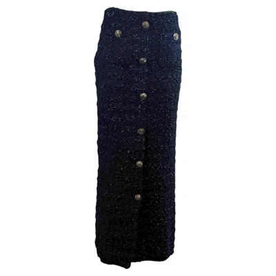 Pre-owned Balenciaga Demna Gvasalia Fall 2022 Maxi Black Tweed Skirt