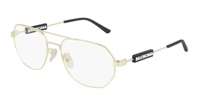 Balenciaga Demo Pilot Unisex Eyeglasses Bb0117o 003 57 In ["gold Tone"]
