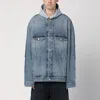 Balenciaga Paneled Design Denim Jacket In Blue