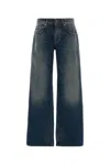 Balenciaga Women's Wide Leg Baggy Pant In Blue