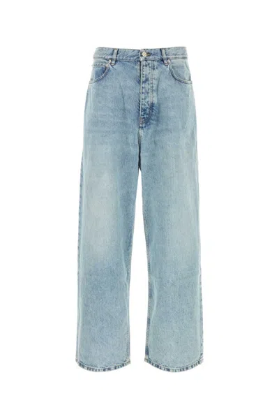 Balenciaga Men Light Blue Denim Baggy Jeans