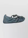 Balenciaga Denim Ballerina Shoes Buckle Detail In Blue