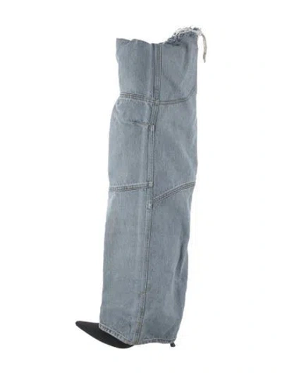 Pre-owned Balenciaga Denim Boots In Blue