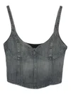 Balenciaga Cropped Sleeveless Top Scoop Neck In Gray
