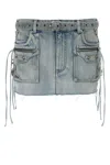 Balenciaga Studded Denim Cagole Mini Skirt