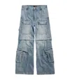 Balenciaga Blue Cargo Flared Jeans In Blue