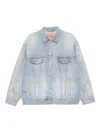 Balenciaga Collared Regular Jacket Long Sleeves Pockets In Blue