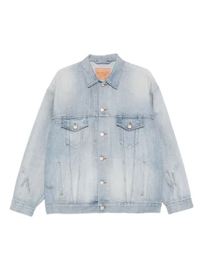 Balenciaga Women Denim Cotton Jacket In Blue