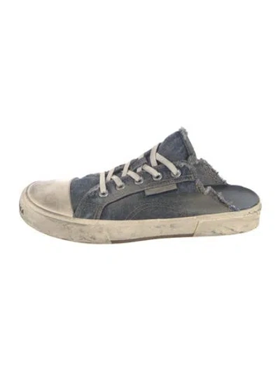 Pre-owned Balenciaga Denim Distressed Accents Mules In Blue