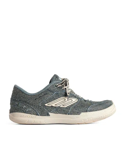 Balenciaga Denim Hamptons Sneakers In Gray