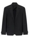 Balenciaga Denim Jacket Blazer In Black