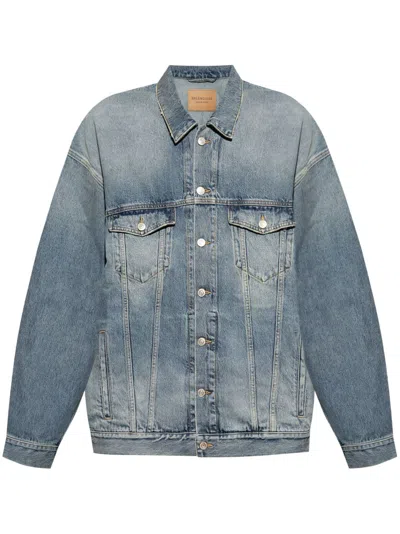 Balenciaga Oversized Denim Jacket In Blue