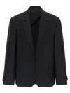 Balenciaga Denim Jacket Blazer In Black