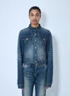 Balenciaga Fitted Denim Jacket Chest Pockets In Blue