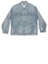 Balenciaga Blue Single-breasted Denim Jacket In Blue