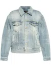 Balenciaga Faded Denim Jacket In Blue
