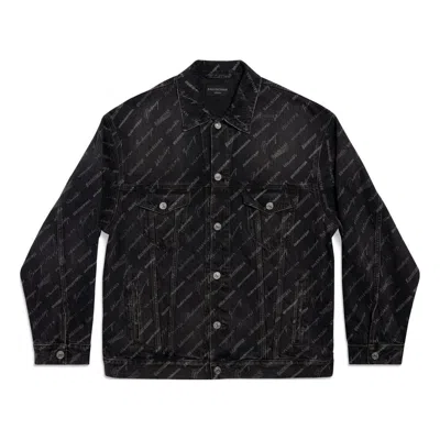 Balenciaga Denim Jacket 'charcoal' In Black