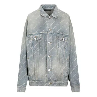 Balenciaga Denim Jacket Large Fit 'light Japanese Indigo' In Brown